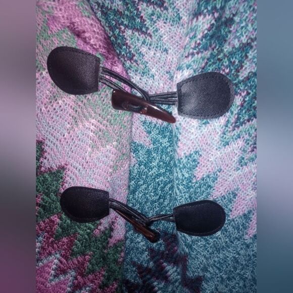 Beautiful Purple Blue Open Front Panco With Toggle Closure One Size EUC - Picture 3 of 7